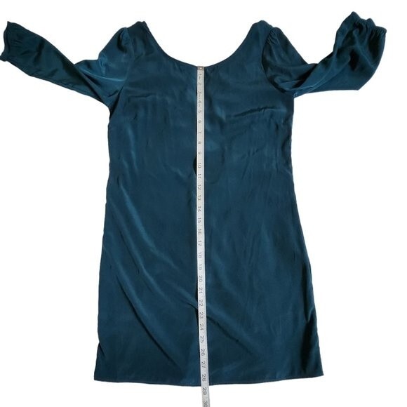 Hello Miss Women's Blue-Green 3/4 Sleeve Mini Shift Dress Size S - Picture 9 of 10